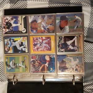 Sports card collection in binder